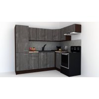 Bucatarie de Colt GENA NEW 4 DR. 160-230, Fara Corp de Cuptor, Wenge / Decor K352